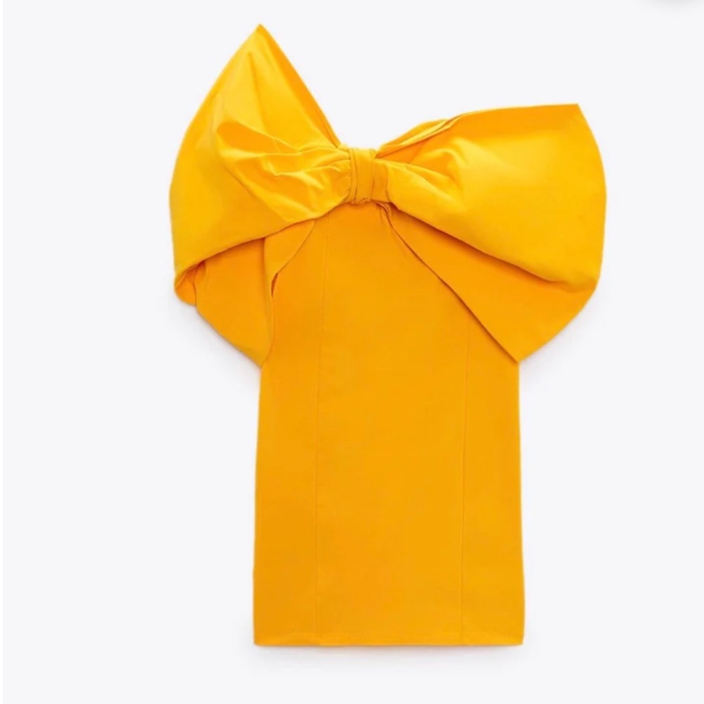MY10 NWT ZARA BLOGGER FAVE ZARA YELLOW BOW DRESS